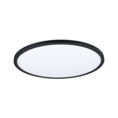 Runde LED-Deckenleuchte mit schwarzem Rahmen und weißem Diffusor für moderne Raumbeleuchtung
