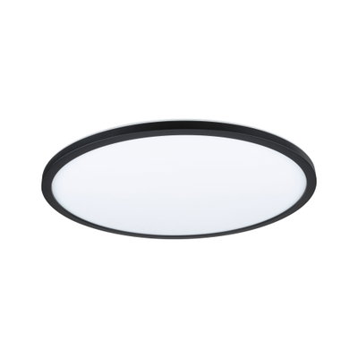 Runde LED-Deckenleuchte mit schwarzem Rahmen und weißem Diffusor für moderne Raumbeleuchtung