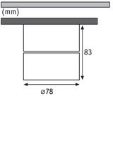 Technical drawing showing 78 mm diameter and 83 mm height for lighting fixture housing.