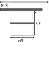Technical drawing showing 78 mm diameter and 83 mm height for lighting fixture housing.