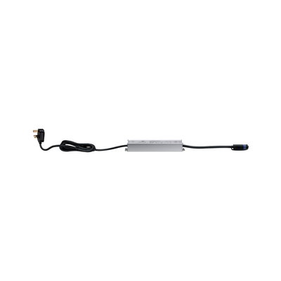 Aluminum LED driver with black cable and plug for LED lighting systems