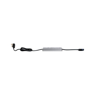 Aluminum LED driver with black cable and plug for LED lighting systems