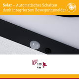 Solarleuchte mit integriertem Bewegungsmelder für automatisches Schalten, 120° Erfassungswinkel, 4 m Reichweite