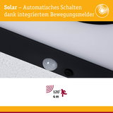 Solarleuchte mit integriertem Bewegungsmelder für automatisches Schalten, 120° Erfassungswinkel, 4 m Reichweite