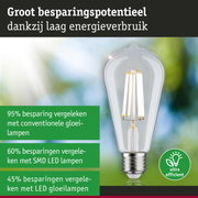 Energiezuinige LED-lamp met helder glas en zilveren fitting voor duurzame verlichting