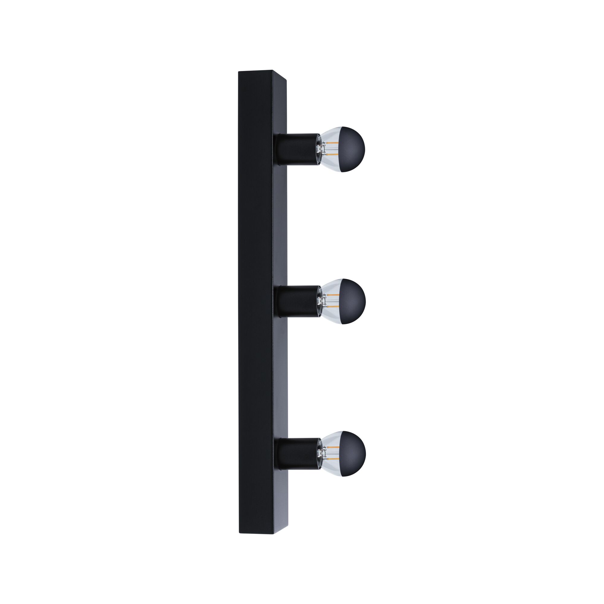 Schwarze LED-Wandleuchte mit drei runden Glühbirnen, modernes Design für Innenbeleuchtung