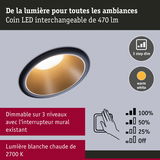 Spot LED encastré avec lumière blanc chaud 2700K et gradation en 3 niveaux pour ambiance