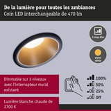 Spot LED encastré avec lumière blanc chaud 2700K et gradation en 3 niveaux pour ambiance