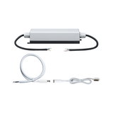 Electronic ballast with black cable and white connector cable for LED lighting systems