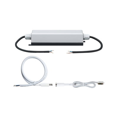 Electronic ballast with black cable and white connector cable for LED lighting systems