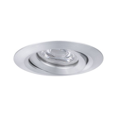 Round recessed spotlight in brushed aluminum silver for modern LED lighting solutions