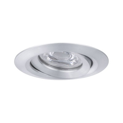 Runder Einbaustrahler aus gebürstetem Aluminium in Silber für moderne LED-Beleuchtung