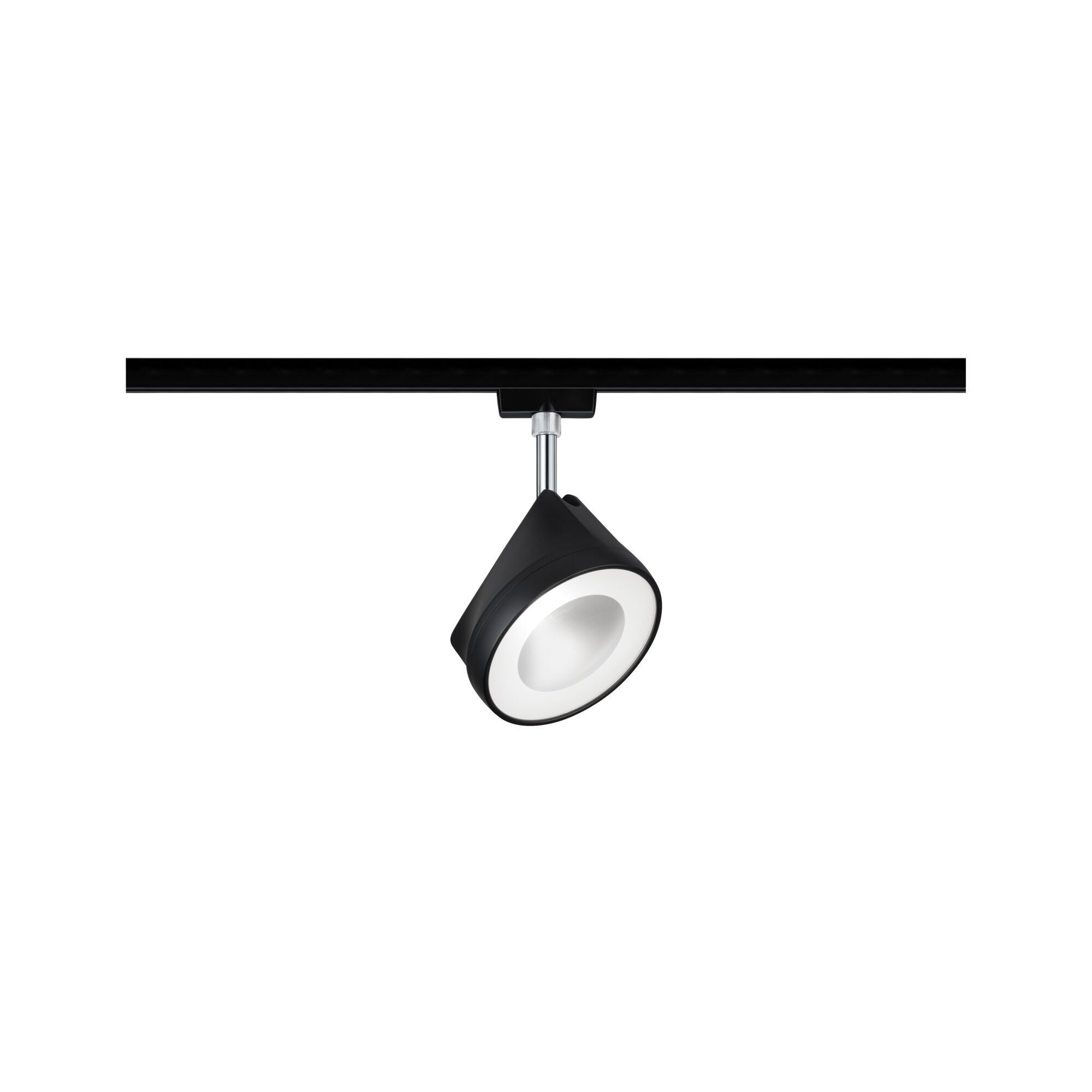 URail Rail spot Arena Individual Spot 860lm 14W 4000K dimmable 230V Black matt/Chrome Black metal LED spotlight with white light ring on black track for modern indoor lighting