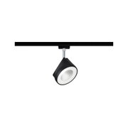 Schwarze LED-Spotleuchte aus Metall mit weißem Leuchtmittel für moderne Innenbeleuchtung
