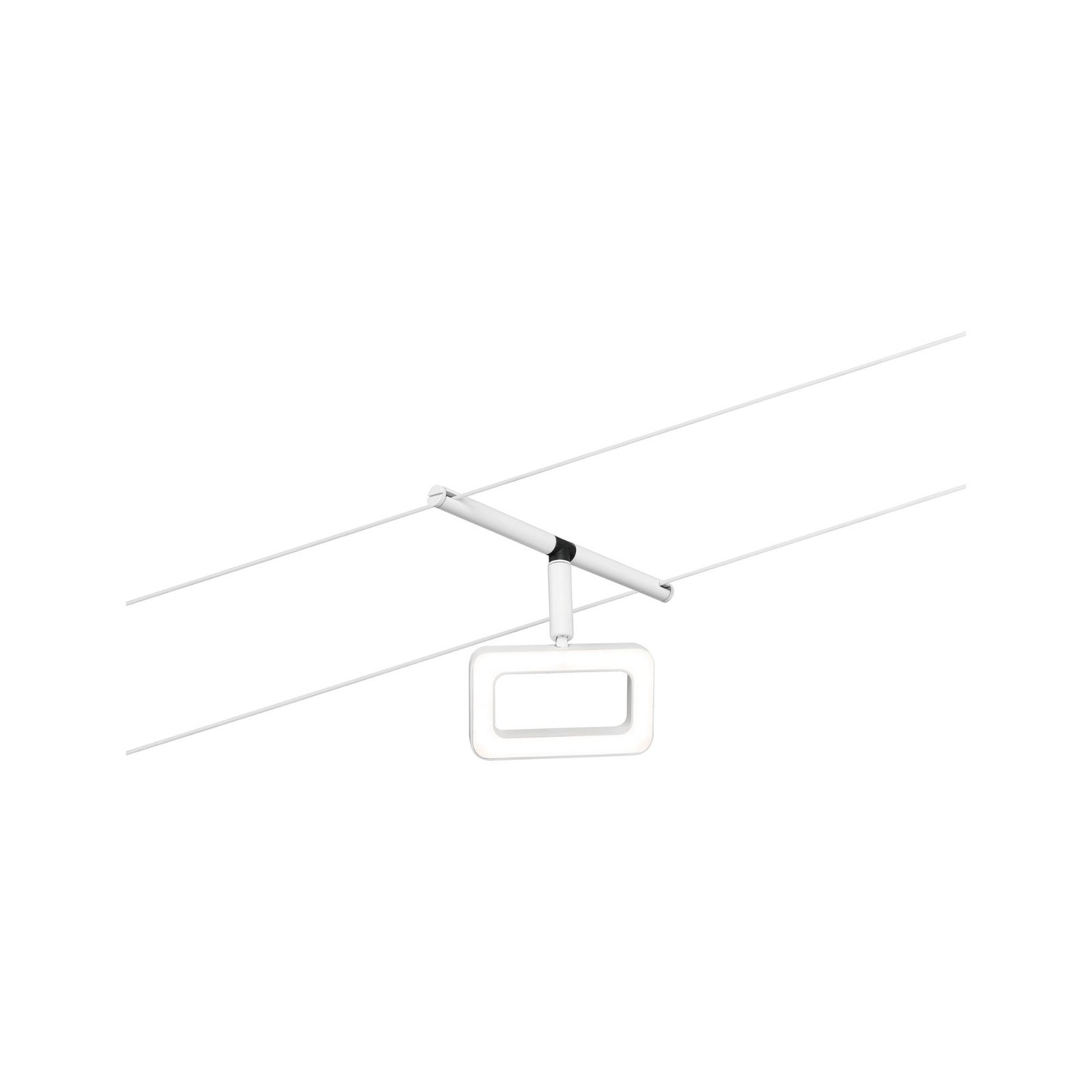 CorDuo LED Seilsystem Frame Einzelspot 280lm 4,8W 3000K 12V Weiß matt/Chrom