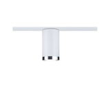 Modern white metal ceiling spotlight with chrome ring for flexible room lighting