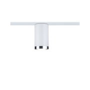 Moderne witte metalen plafondspot met chromen ring voor flexibele verlichting