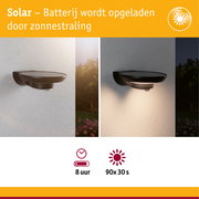 Zwarte kunststof solar wandlamp met bewegingssensor, energiezuinige buitenverlichting