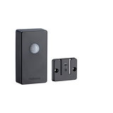 Black plastic motion sensor with mounting plate for indoor lighting control and automation