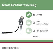 Schwarze LED-Gartenleuchte mit Erdspieß und Kabelanschluss für flexible Außenbeleuchtung