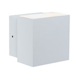 Modern white metal LED wall light with square design for indoor lighting solutions