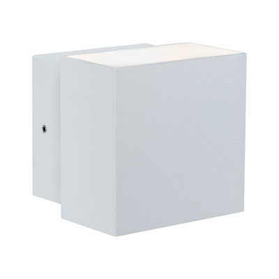 Modern white metal LED wall light with square design for indoor lighting solutions