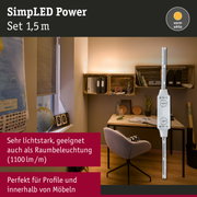 LED-Lichtleiste SimplLED Power 1,5 m mit warmweißem Licht, ideal für Möbel- und Raumbeleuchtung