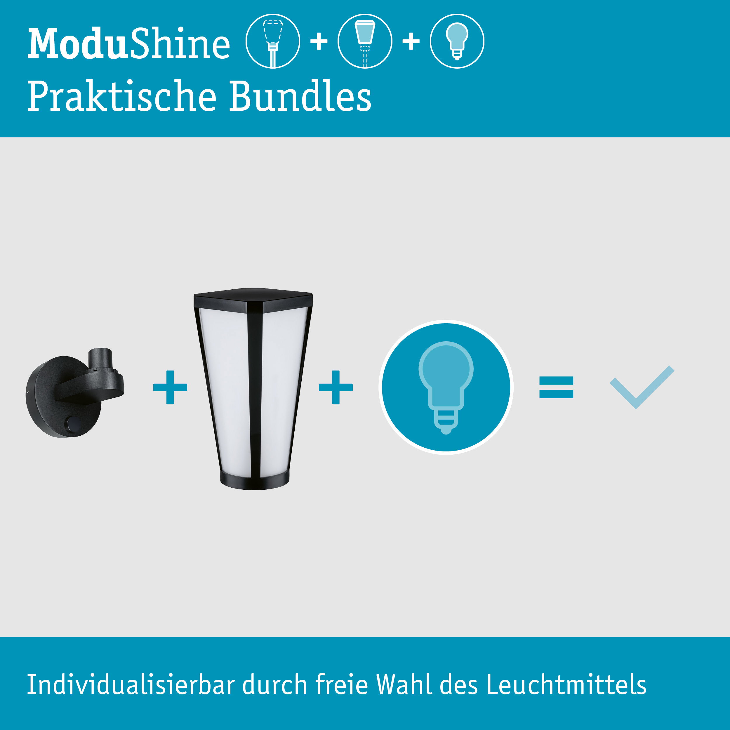 Set ModuShine Wandhalter Mavira ohne Sensor Anthrazit
