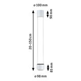 Witte moderne LED-hanglamp met verstelbare lengte 20-150 cm en diameter van 98 mm