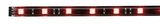 Red LED strip with multiple glowing LEDs on black circuit board for decorative lighting use