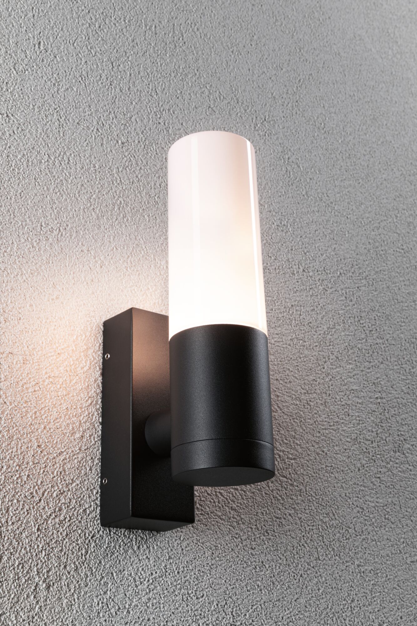 Moderne schwarze Wandleuchte mit weißem Glas, geeignet für Innen- und Außenbereiche, energiesparende LED-Beleuchtung