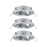 Spot encastré rond en métal chromé avec réflecteur orientable pour éclairage LED