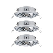 Spot encastré rond en métal chromé avec réflecteur orientable pour éclairage LED