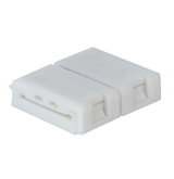 White plastic connector for LED lighting with two connection points, electrical accessory