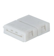 White plastic connector for LED lighting with two connection points, electrical accessory