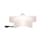 White plastic star with integrated LED light and cable for decorative lighting use