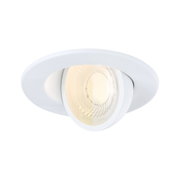 Weißer LED-Einbaustrahler aus Metall mit schwenkbarem Kopf für flexible Raumbeleuchtung