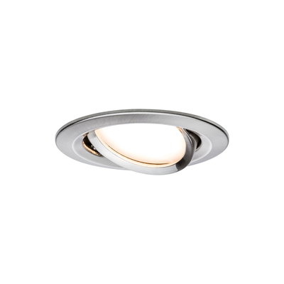 Round brushed stainless steel spotlight with adjustable LED light for versatile room lighting