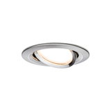 Round brushed stainless steel spotlight with adjustable LED light for versatile room lighting