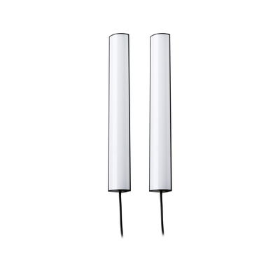 Two slim white LED light bars with black cable for modern room lighting solutions