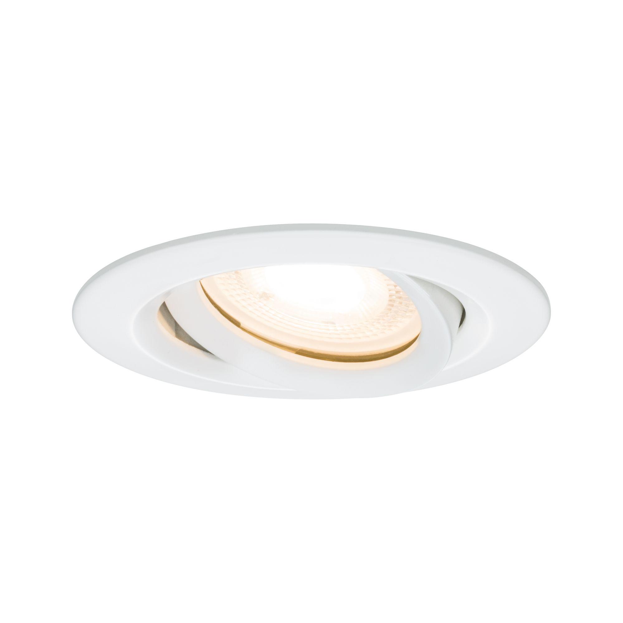 White metal recessed spotlight with warm white light for modern indoor lighting