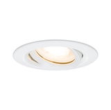 White recessed spotlight made of plastic with warm white LED light for modern indoor lighting