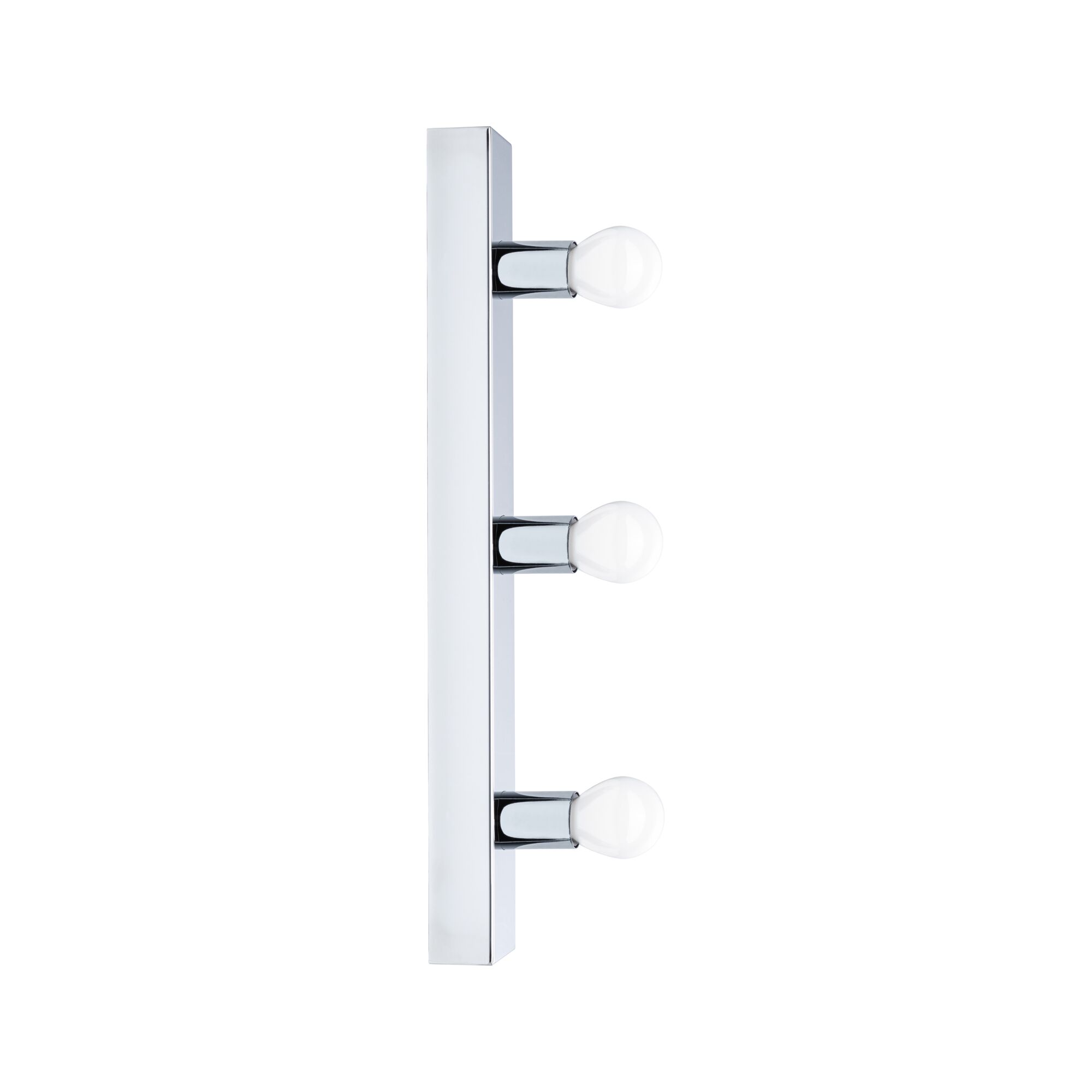Applique murale moderne en métal chromé avec trois ampoules blanches pour un éclairage élégant