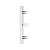 Applique murale moderne en métal chromé avec trois ampoules blanches pour un éclairage élégant