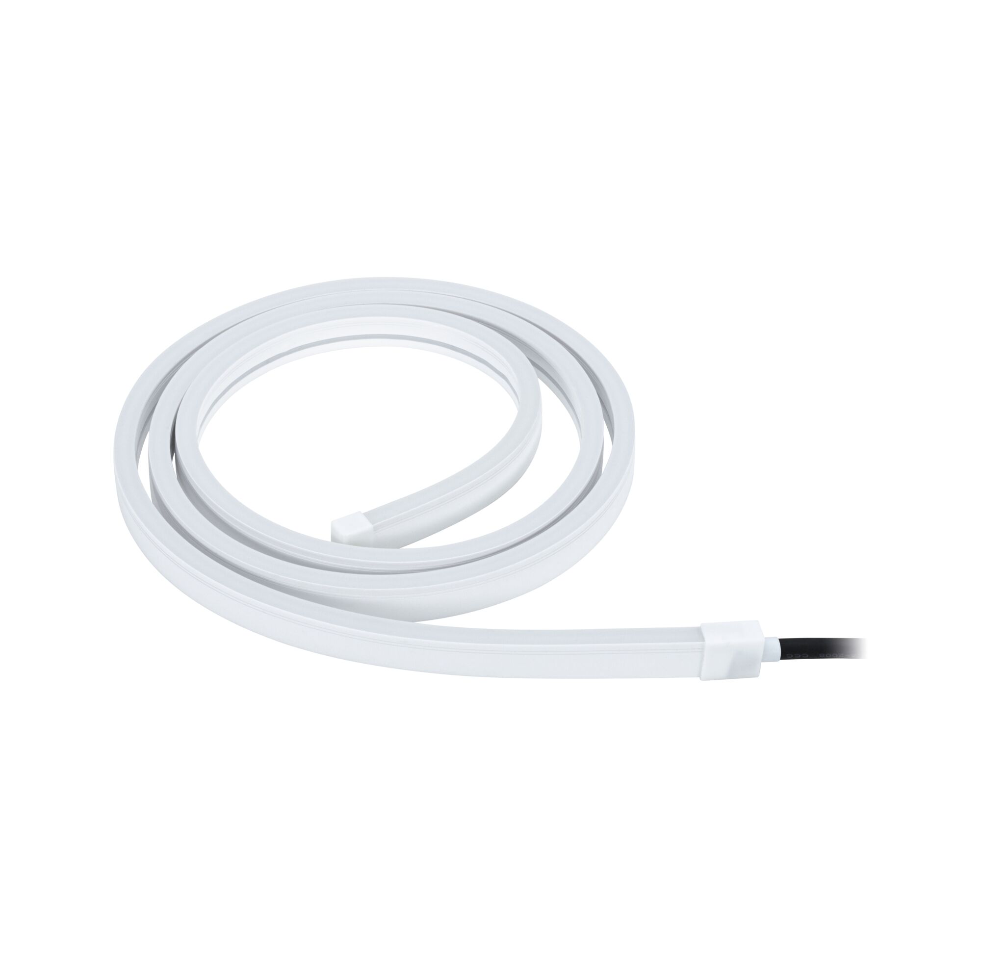 Flexible white LED light strip with black cable for modern lighting solutions