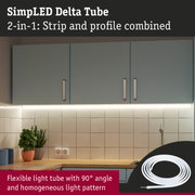 Flexible white LED light tube with 90° angle and uniform light pattern for kitchen lighting