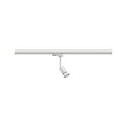 White metal LED spotlight on track system for flexible room lighting solutions