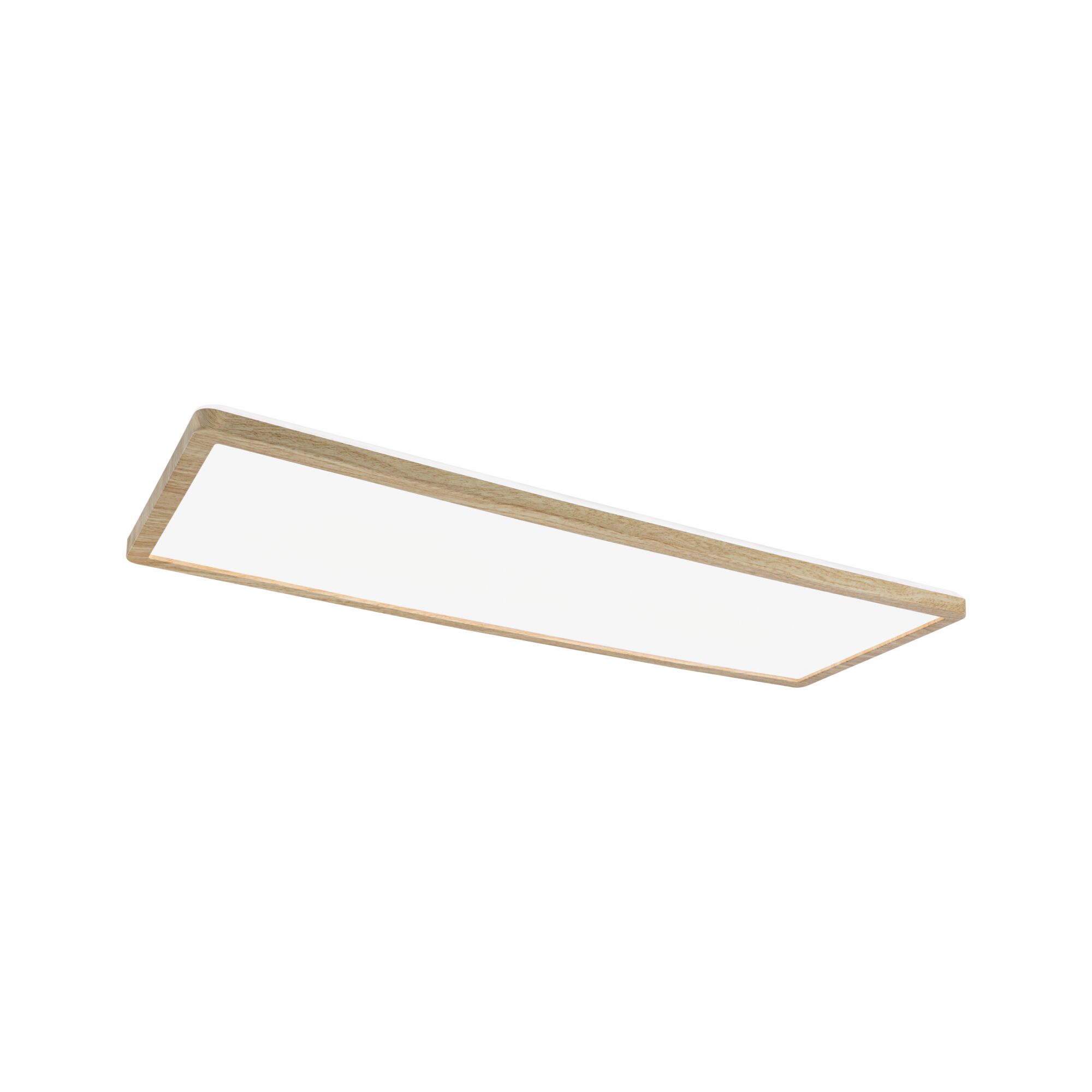 LED Panel Atria Shine Backlight IP44 angular 580x200mm 22W 2300lm 4000K Wood look Rectangular ceiling light with wooden frame and white diffuser for modern home lighting