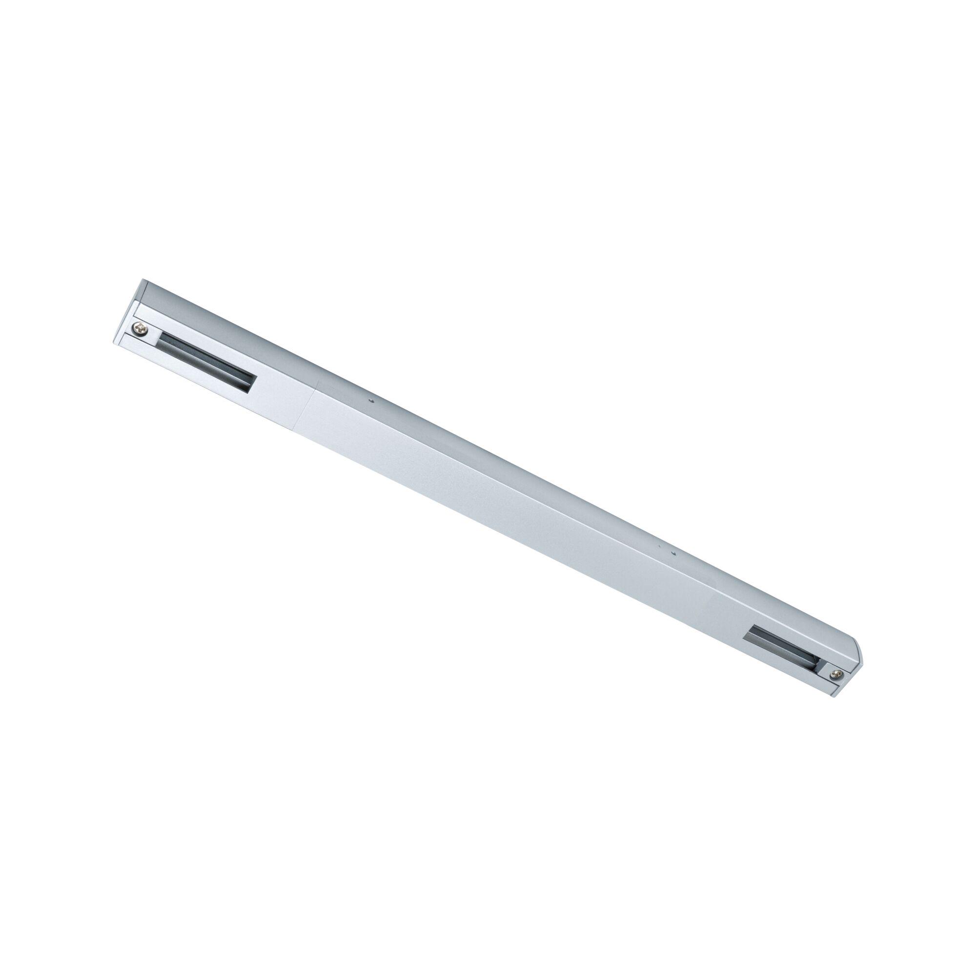 Slim silver aluminium rail with screws for LED lighting systems installation