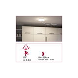 Deckenleuchte mit Sensor in Weiß über Schrank, 120° Erfassungswinkel, 3-6 m Reichweite, Bewegungsmelder LED Licht